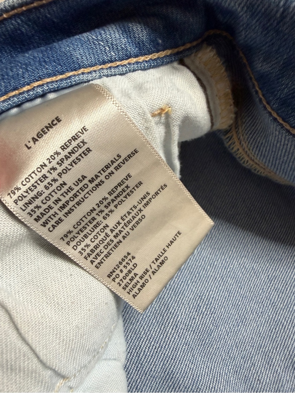 L’Agence Selma Alamo High Rise Bootcut Jeans 26 Western Festival Medium Blue - Picture 8 of 9